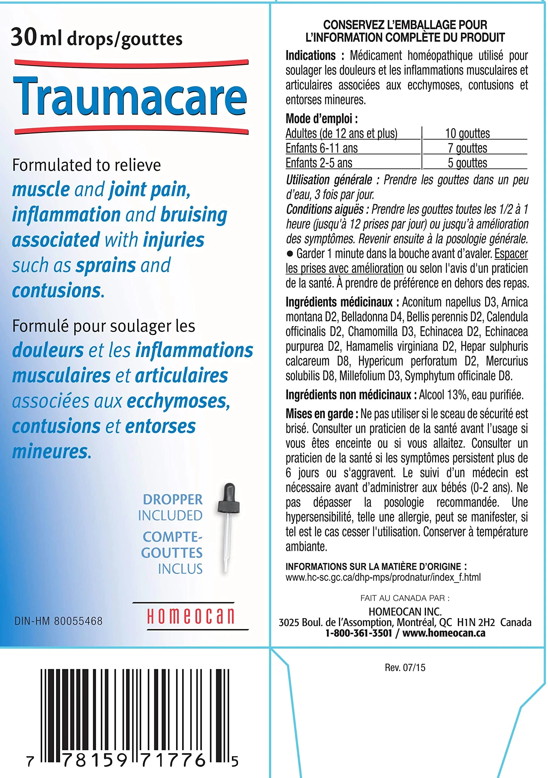 Homeocan - Traumacare Drops (30ml) - Image 3