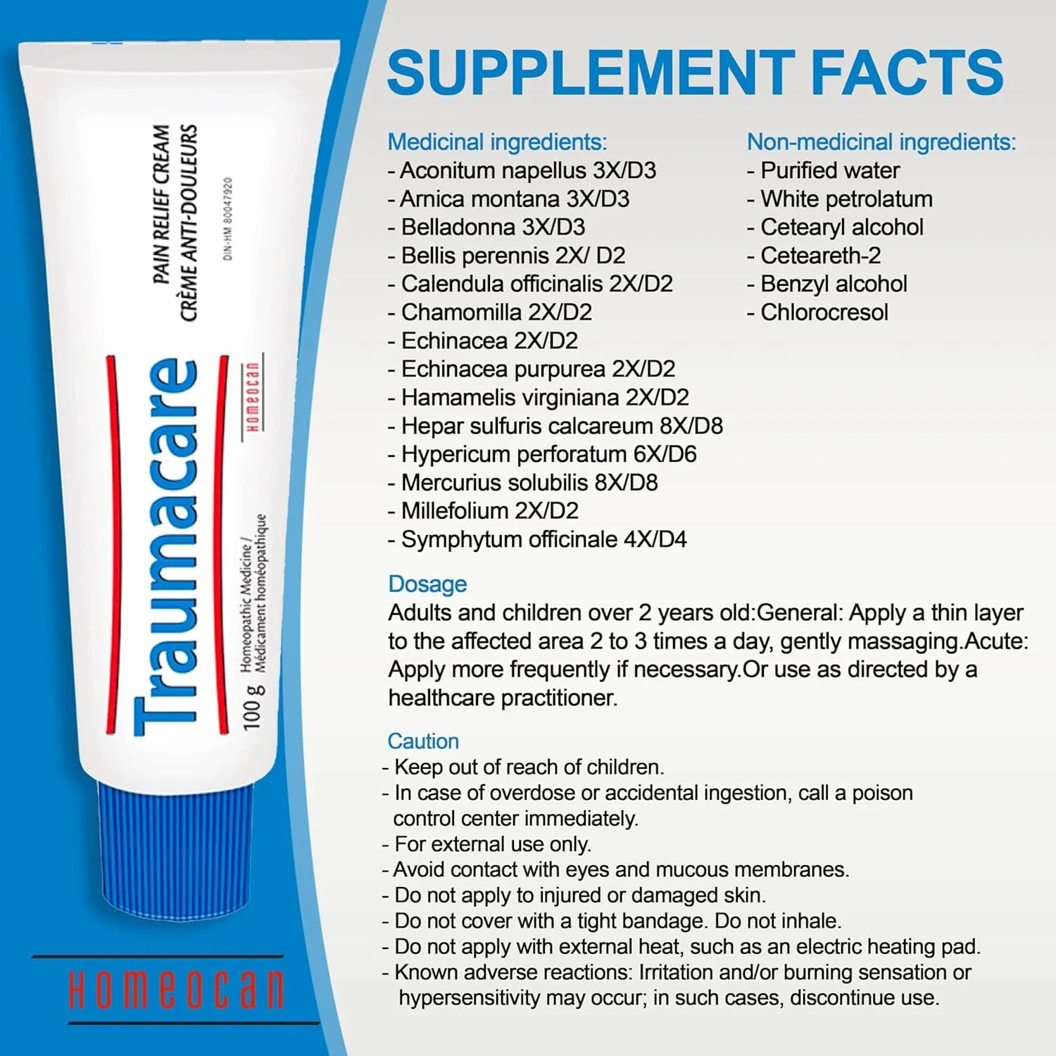Homeocan - Traumacare Pain Relief Cream (50g) - Image 3